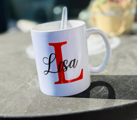 Namens Tasse Bunt personalisiert mit Buchstaben