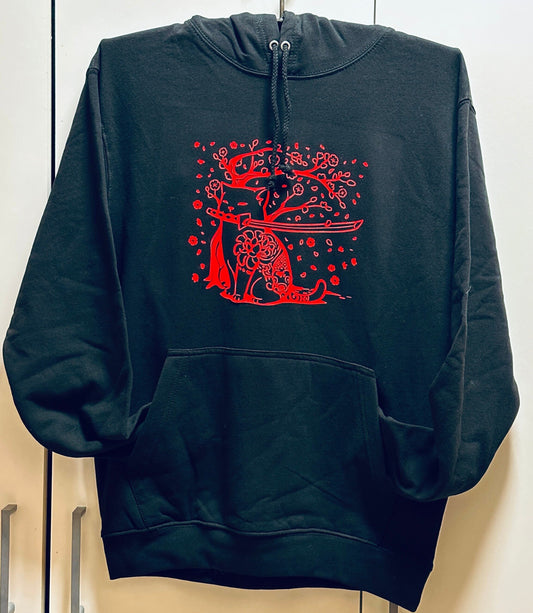 Katze, Samurai, Hoodi, Kaputzenpulli