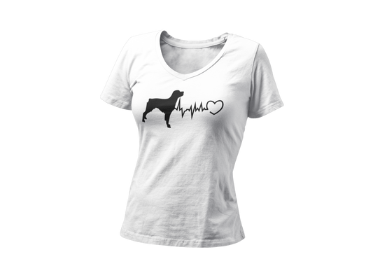 kurzärmeliges T Shirt, Bretonenliebe, Herzschlag,EKG